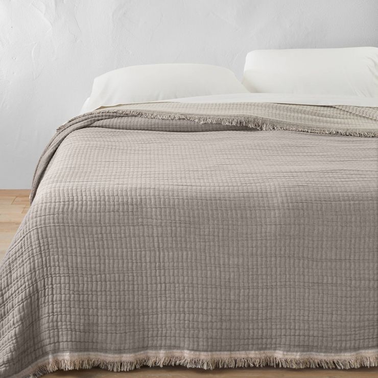 Reversible Textured Cotton Chambray Coverlet - Casaluna™ | Target