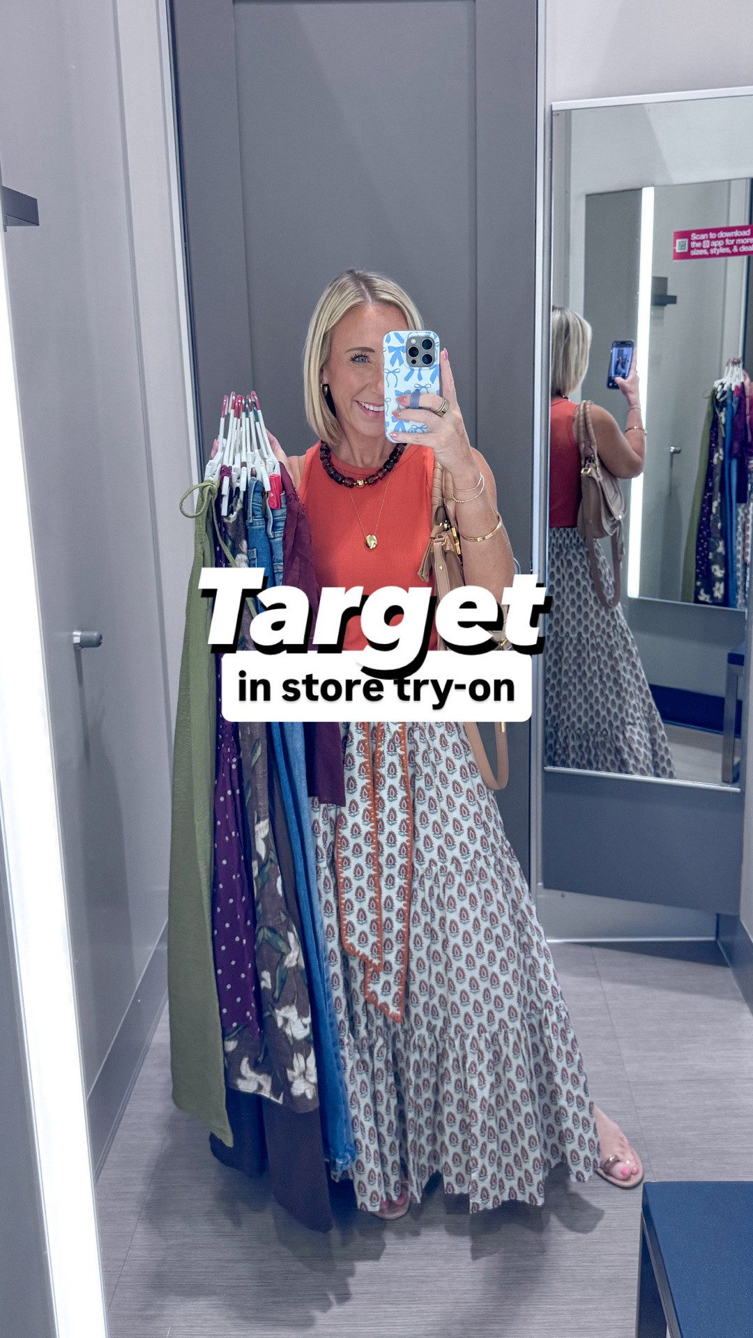 Target - in store try-on
* Belted Tiered Skirt - size Small.
* High Neck Ribbed Tank Top - size Small. 16 colors.
1. Yellow Floral Linen Mini Dress - size XS. $28. 2 colors.
2. Brown Corset Smock Midi Dress - size XS. $40. 2 colors.
3. Maroon Dot Smocked Mini A-Line Dress - size XS. $32. 2 colors.
4. Brown Floral Button-Up Mini Dress - size XS. $38. 2 colors.
5. Brown Floral Wrap Maxi Skirt - size XS. $32.
6. Light Green Ribbed T-Shirt - size XS. $8. 9 colors.
7. Olive Green High-Rise Side-Tie Pants - size XS. $32. 3 colors.
8. White Ribbed T-Shirt - size XS. $8. 9 colors.
9. Burgundy Balloon Short Sleeve Lace V-Neck Blouse - size XS. $28. 3 colors.
10. Medium Wash High-Rise 70's Flare Jeans - size 2 regular (but would have done the short). $40. 2 colors.

#LTKSeasonal #LTKOver40 #LTKPetite