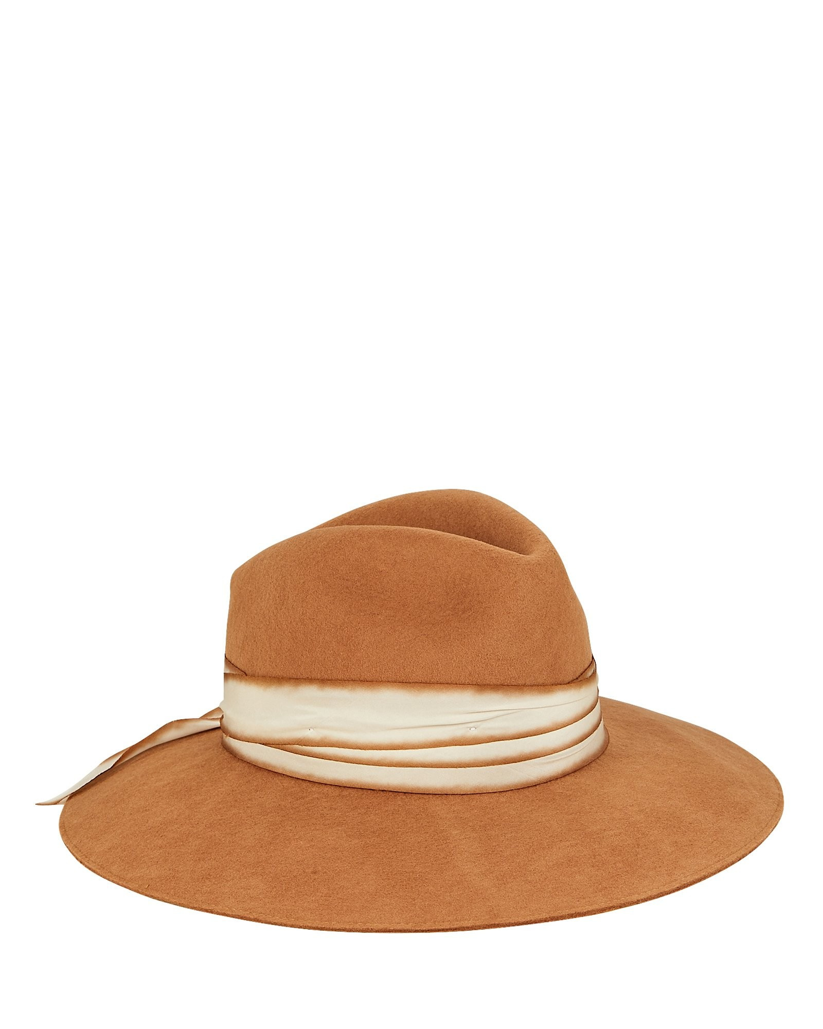 Freya Ombré-Trimmed Wool Felt Hat, Brown 1SIZE | INTERMIX