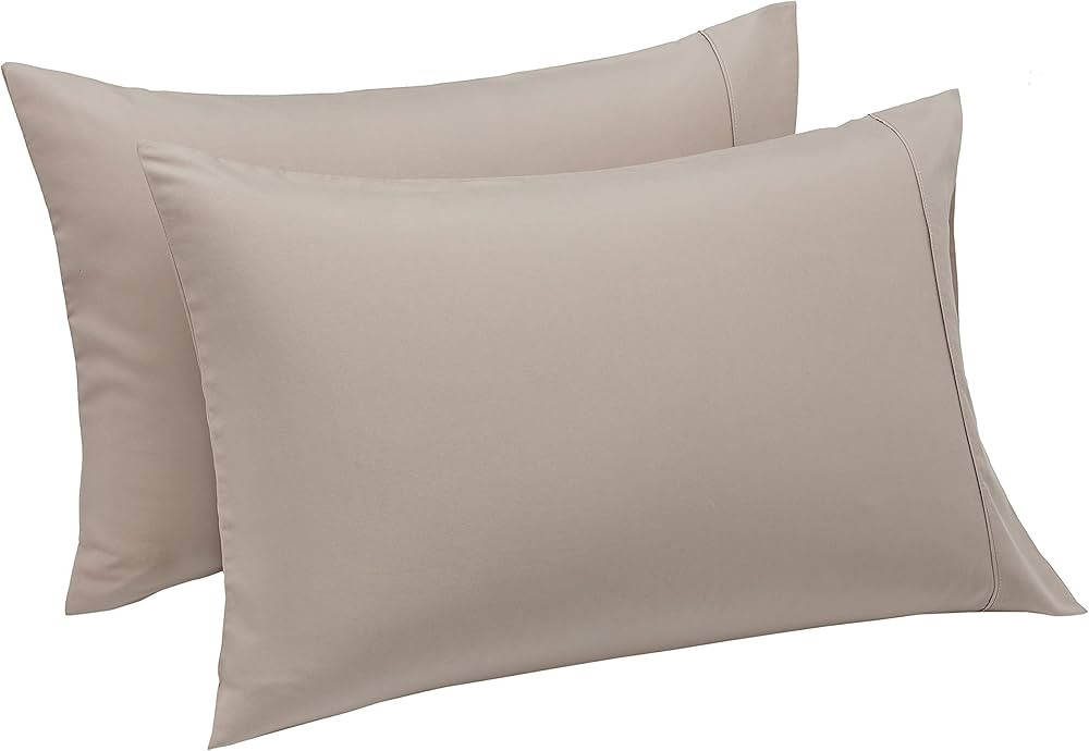 Amazon Basics Lightweight Super Soft Easy Care Microfiber Pillowcase, Standard, Taupe 2 Count | Amazon (US)