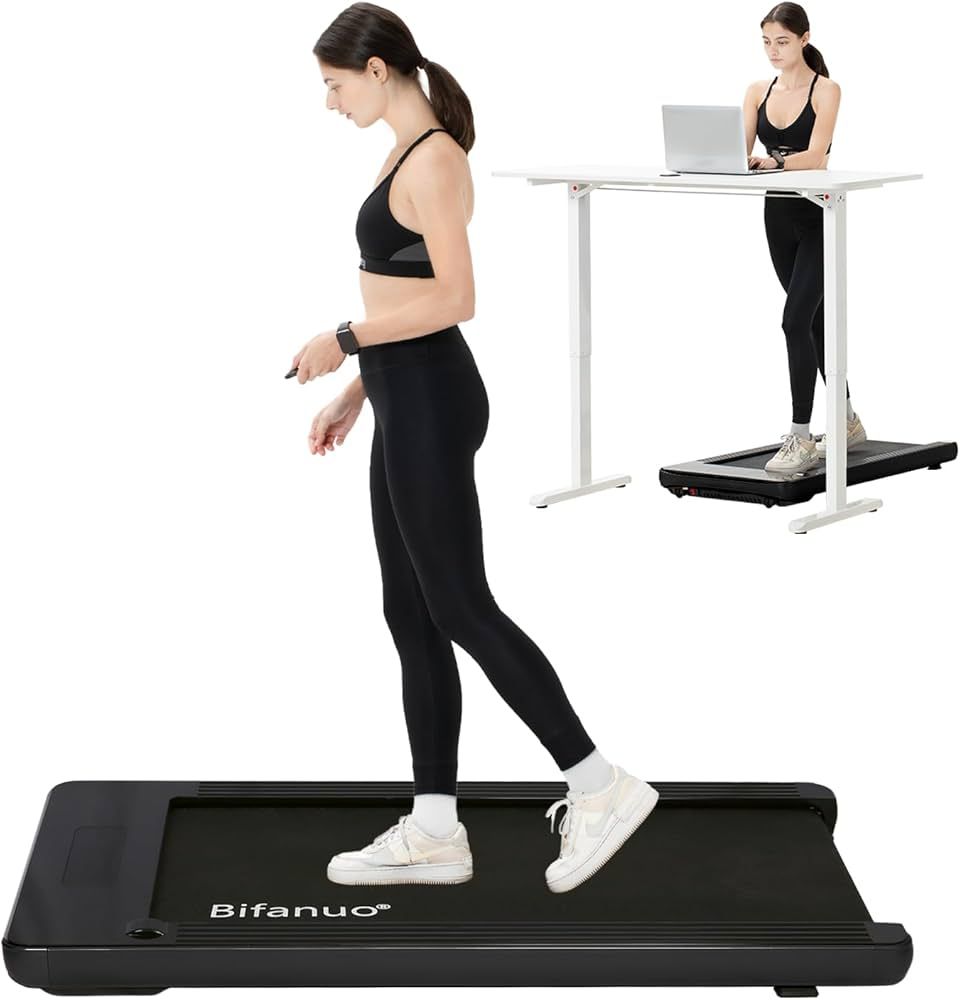 Binfanuo Under Desk Treadmill, 2.25HP Walking Treadmill with 265lb Weight Capacity, Portable Walk... | Amazon (US)