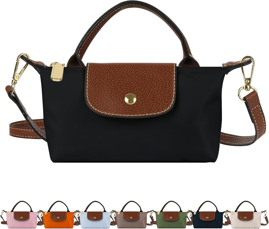 Bolsos cruzados negros mini para mujer, bolsos de mano con bandolera ajustables de moda para comp... | Amazon (US)
