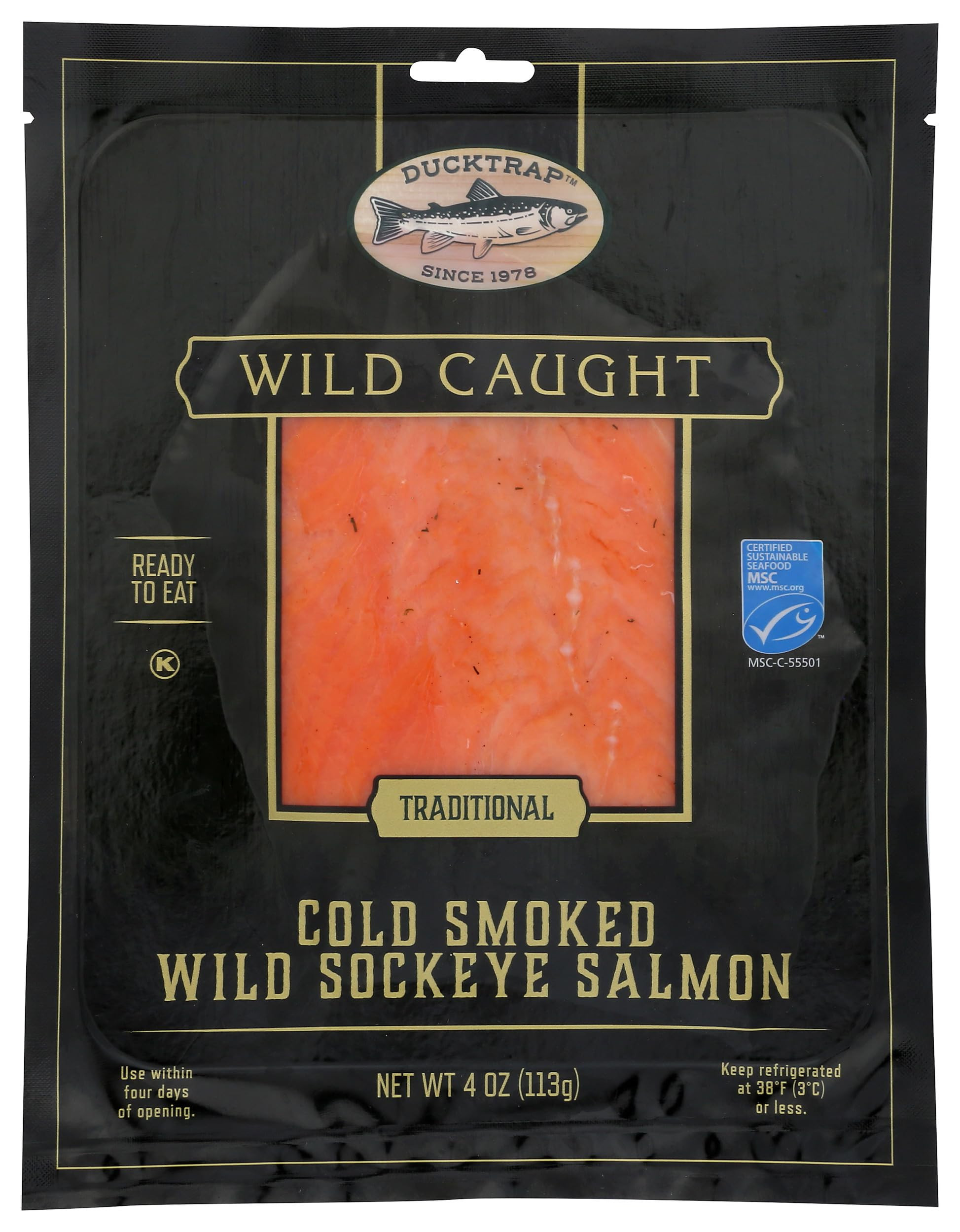 Ducktrap, Cold Smoked wild Sockeye Salmon, 0.25lb | Amazon (US)