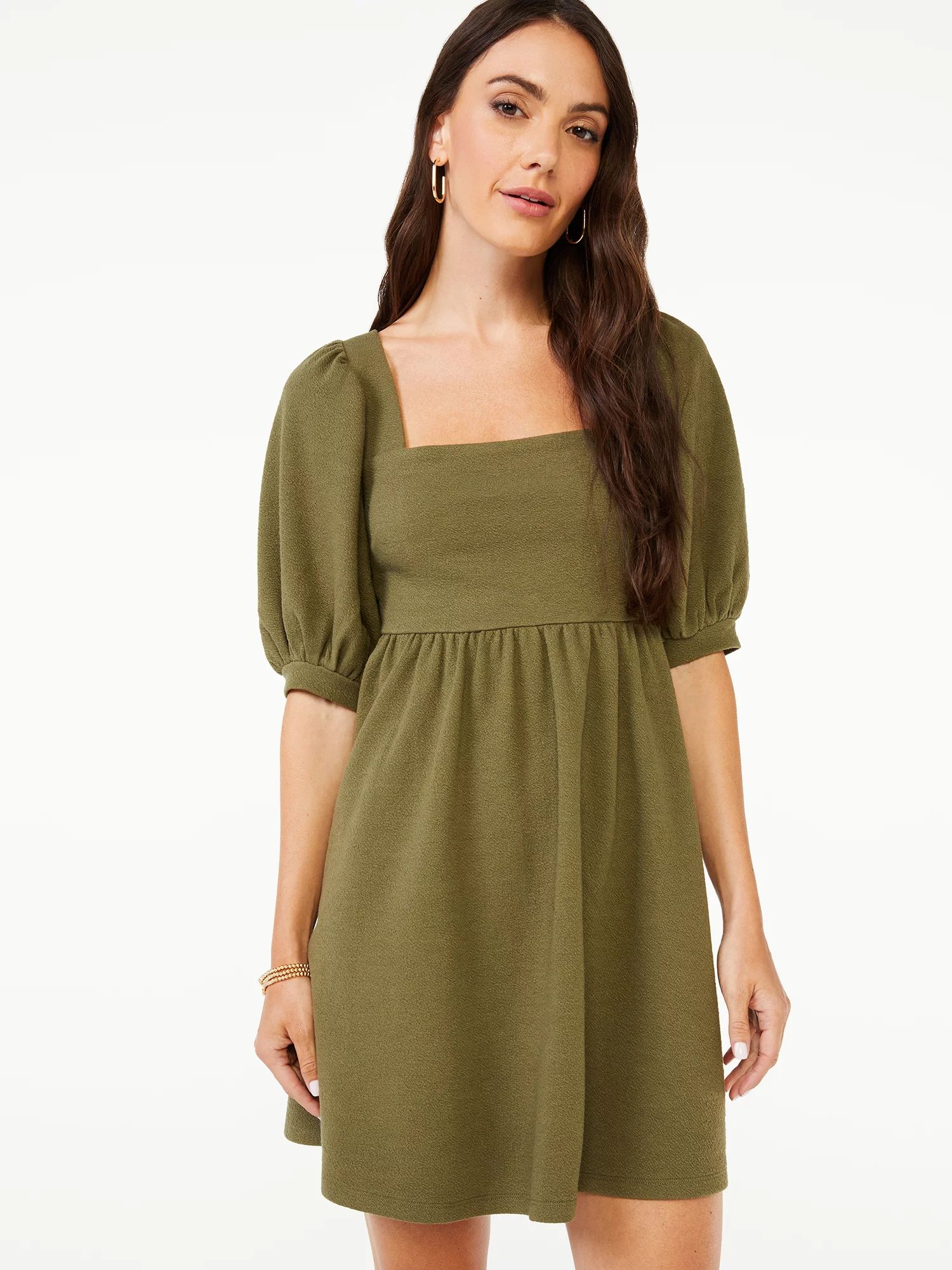 Scoop Women's Square Neck Babydoll Dress - Walmart.com | Walmart (US)