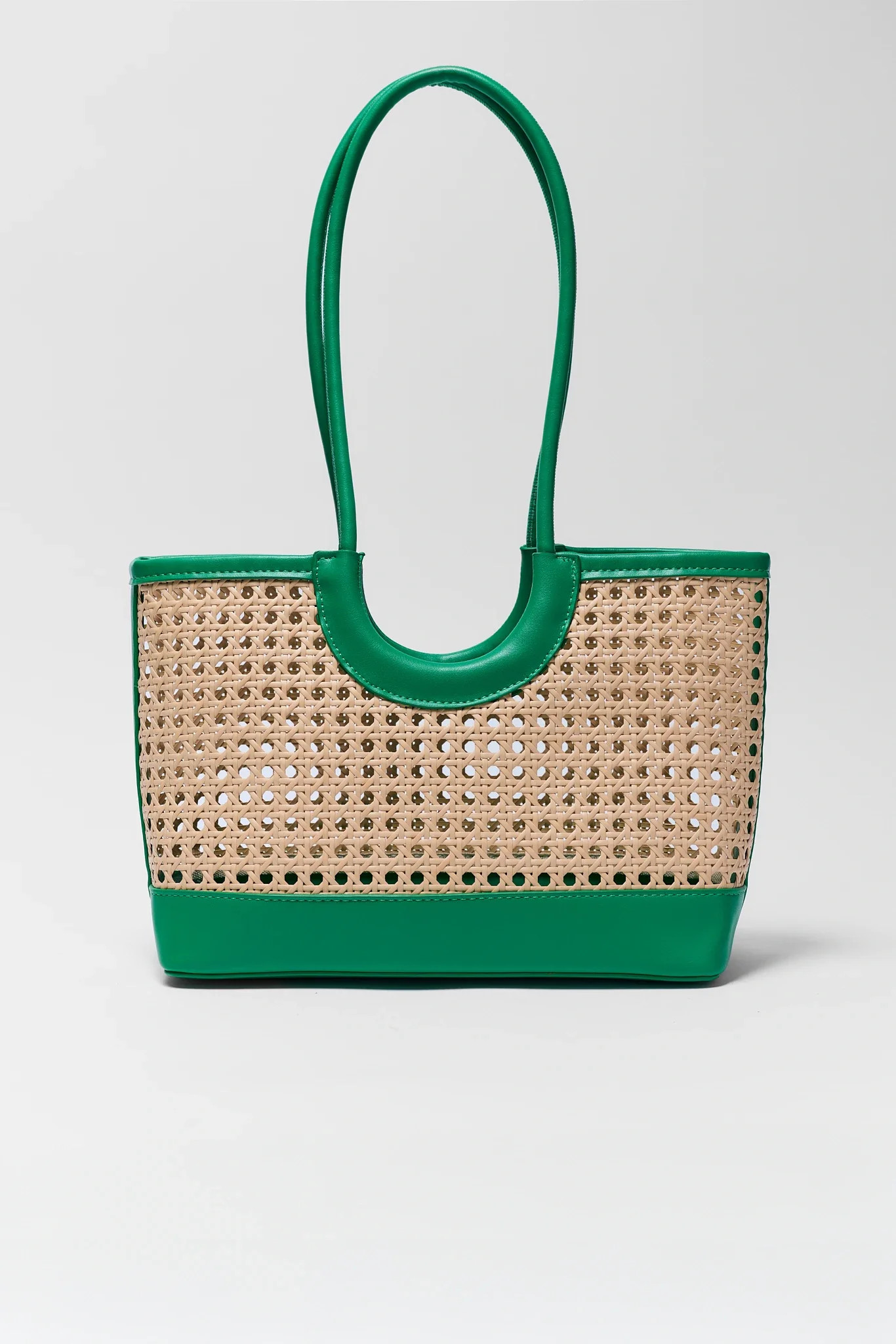 Lakelyn Green Woven Shoulder Bag | Avara