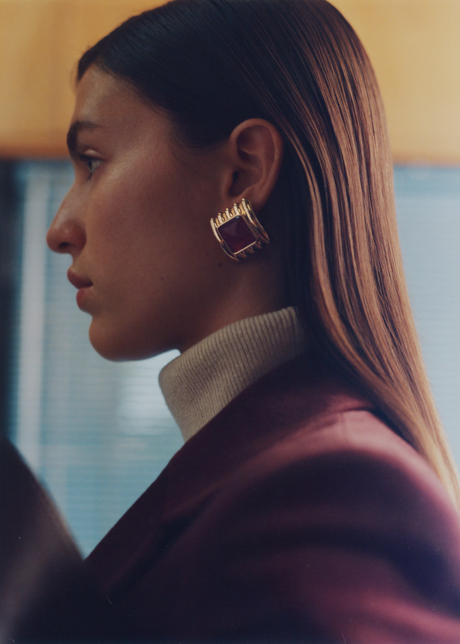 Combined square relief earrings - Women | MANGO Canada | Mango Canada