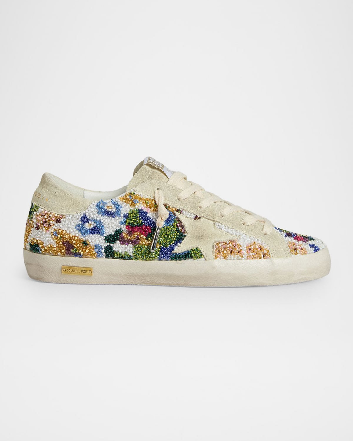 Super-Star Suede Beaded Low-Top Sneakers | Neiman Marcus