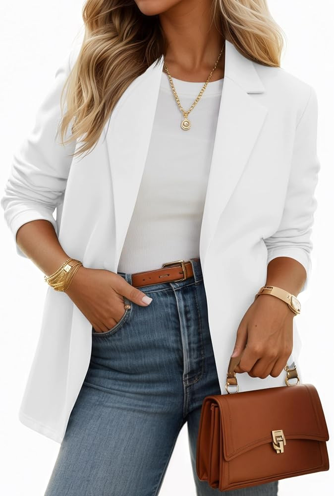 Cicy Bell Womens Casual Knit Blazer Long Sleeve Open Front Blazers Stretchy Work Office Suit Jack... | Amazon (US)