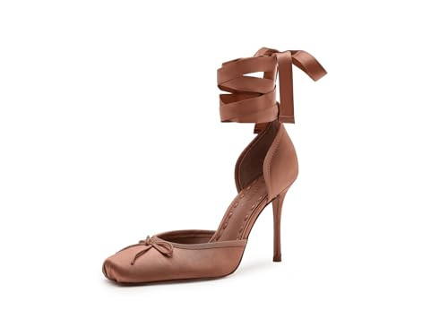 Steve Madden Women's Larina Pump, Tan Satin, 10 | Amazon (US)