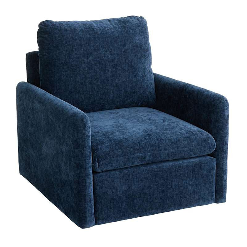 Erdem Swivel Accent Chair, Navy | At Home