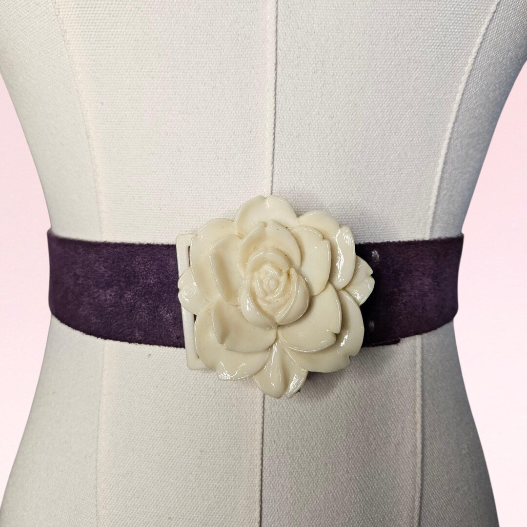 Vintage Flower Belt Purple & Cream | Etsy (US)