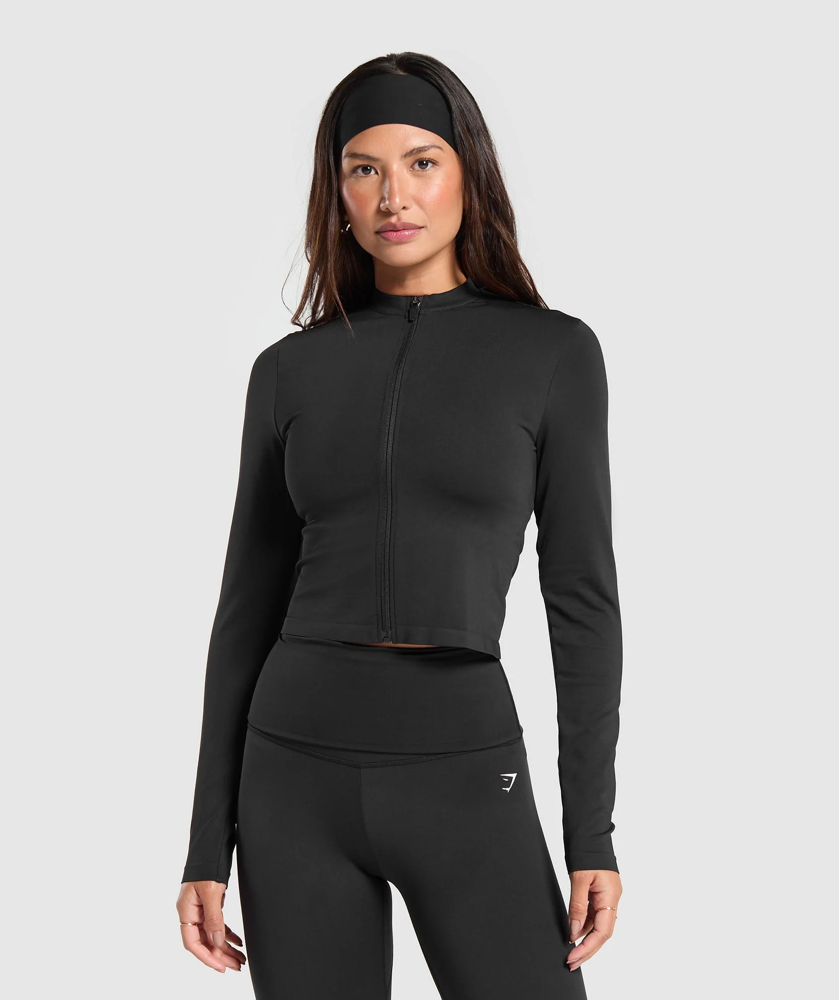Gymshark Everyday Seamless Zip Tracktop - Black | Gymshark US