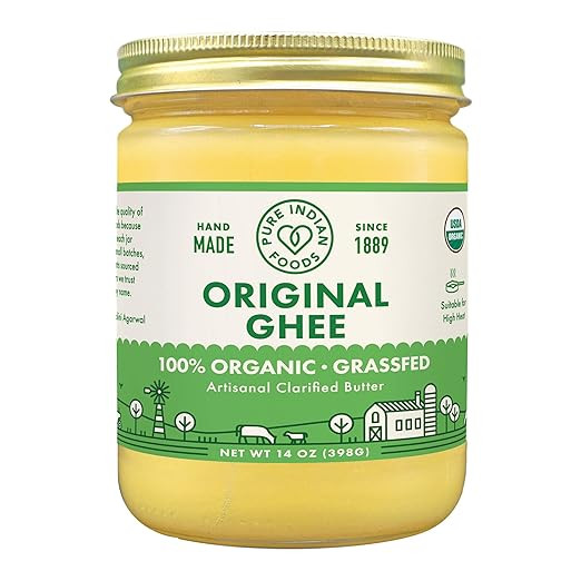 Grassfed Organic Original Ghee - by Pure Indian Foods, 14 oz, Pasture Raised, Gluten-Free, Non-GM... | Amazon (US)