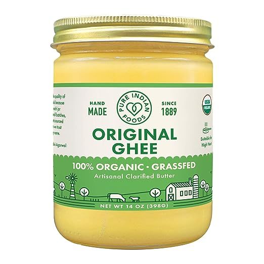 Grassfed Organic Original Ghee - by Pure Indian Foods, 14 oz, Pasture Raised, Gluten-Free, Non-GM... | Amazon (US)