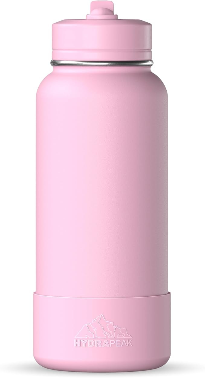 Hydrapeak 32oz Sport Insulated Water Bottle with Straw or Chug Lid, Leak & Spill Proof, Keeps Dri... | Amazon (US)