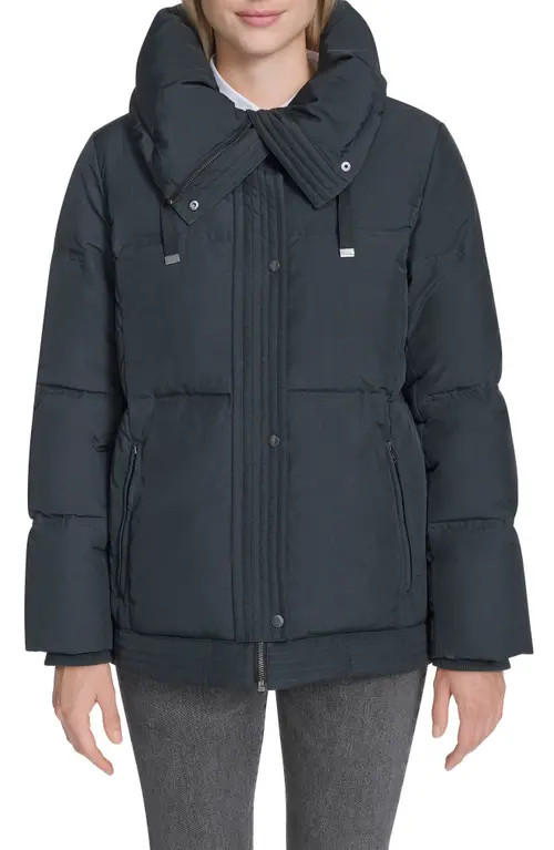 Cole Haan Signature Stand Collar Nylon Twill Insulated Jacket in Black at Nordstrom, Size Medium | Nordstrom