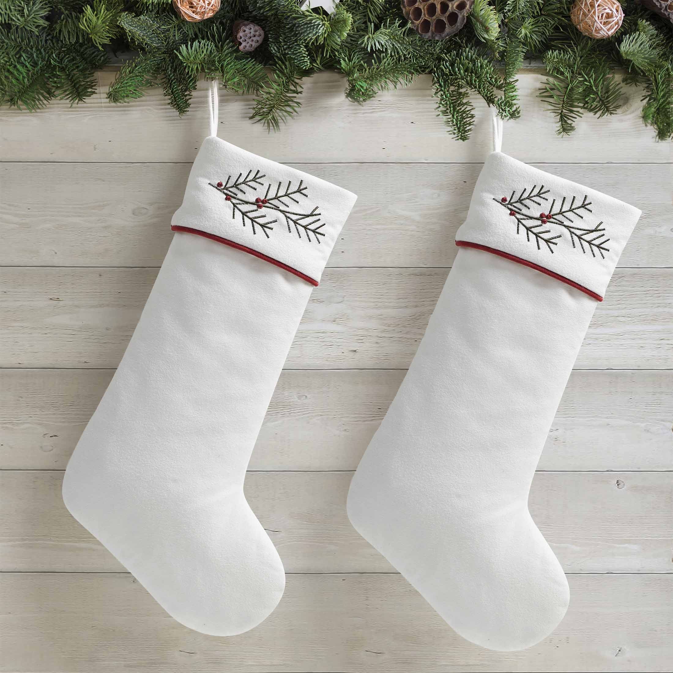 My Texas House Conroe Multi Embroidered Mistletoe Christmas Stockings, 20" x 10" (2 Count) | Walmart (US)