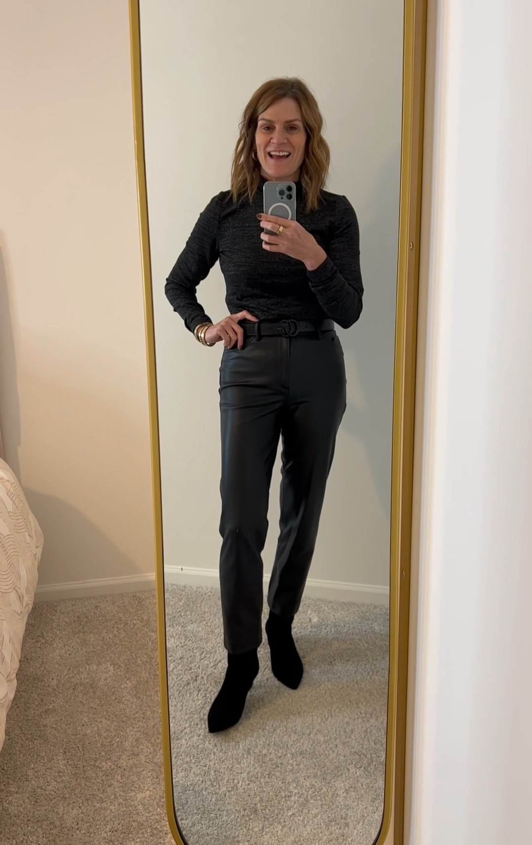 TRENDING: all black outfits 🖤
What could be easier?

Listen for our tips on how to make this formula work best.

Top - M (sized up)
Pants - linked similar
Belt - 90
Booties - 9 (TTS)

#LTKstyletip #LTKSeasonal #LTKfit