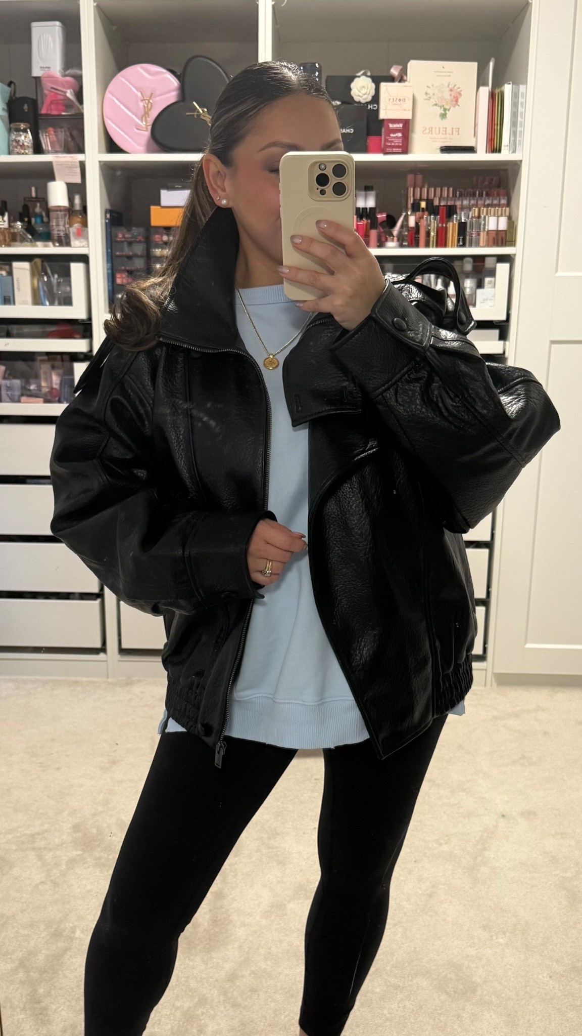 The power a single jacket has🫰

Literally turn any basic comfy outfit into something super chic and put together🙌

It’s giving The Devil Wears Prada vibes😌👠

I’m wearing it in a large! 
Also linking the rest below too🥰
They no longer have my exact blue sweater but I linked it in different colour and similar style with different details❤️





Leggings outfit, how to wear leggings, cute leather jackets, cute fall jacket, comfy leggings, comfy outfit, Easy mom outfit, easy fall outfit, fall jackets, leather jacket, leather bomber, viral Zara jacket, fall outfit, easy fall outfit for moms, chic everyday outfit, chic fall jackets, comfy fall jackets. 

#LTKStyleTip #LTKOver40 #LTKMidsize