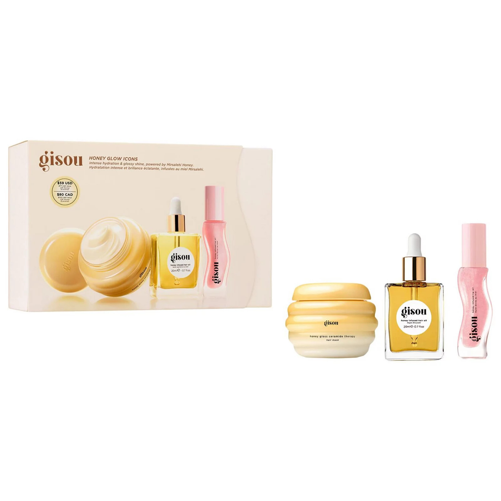Gisou Honey Glow Icons Hair & Lip Set, None | Kohl's