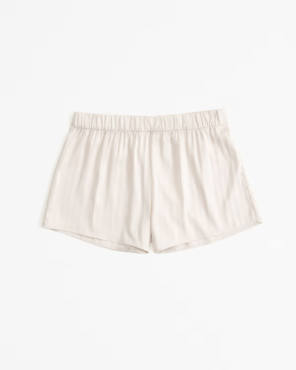 Satin Jacquard Sleep Short | Abercrombie & Fitch (US)