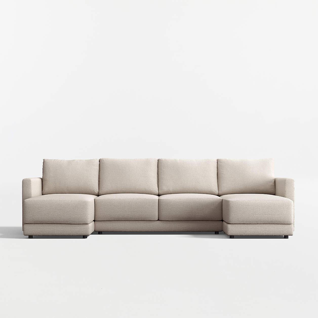 Gather Deep 3-Piece U-Shaped Sectional Sofa with Double Chaise Lounge + Reviews | Crate & Barrel | Crate & Barrel