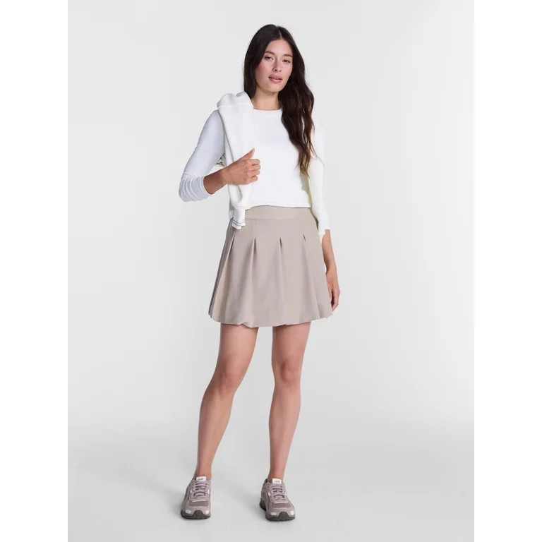Avia Women's Pique Knit Pleated Bubble Hem Skort, Sizes XS-XXXL | Walmart (US)