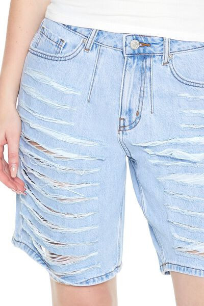 Distressed Denim Bermuda Shorts | Forever 21