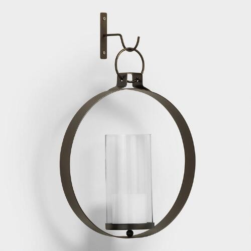 Bronze Metal Ethan Round Pendant Sconce | World Market