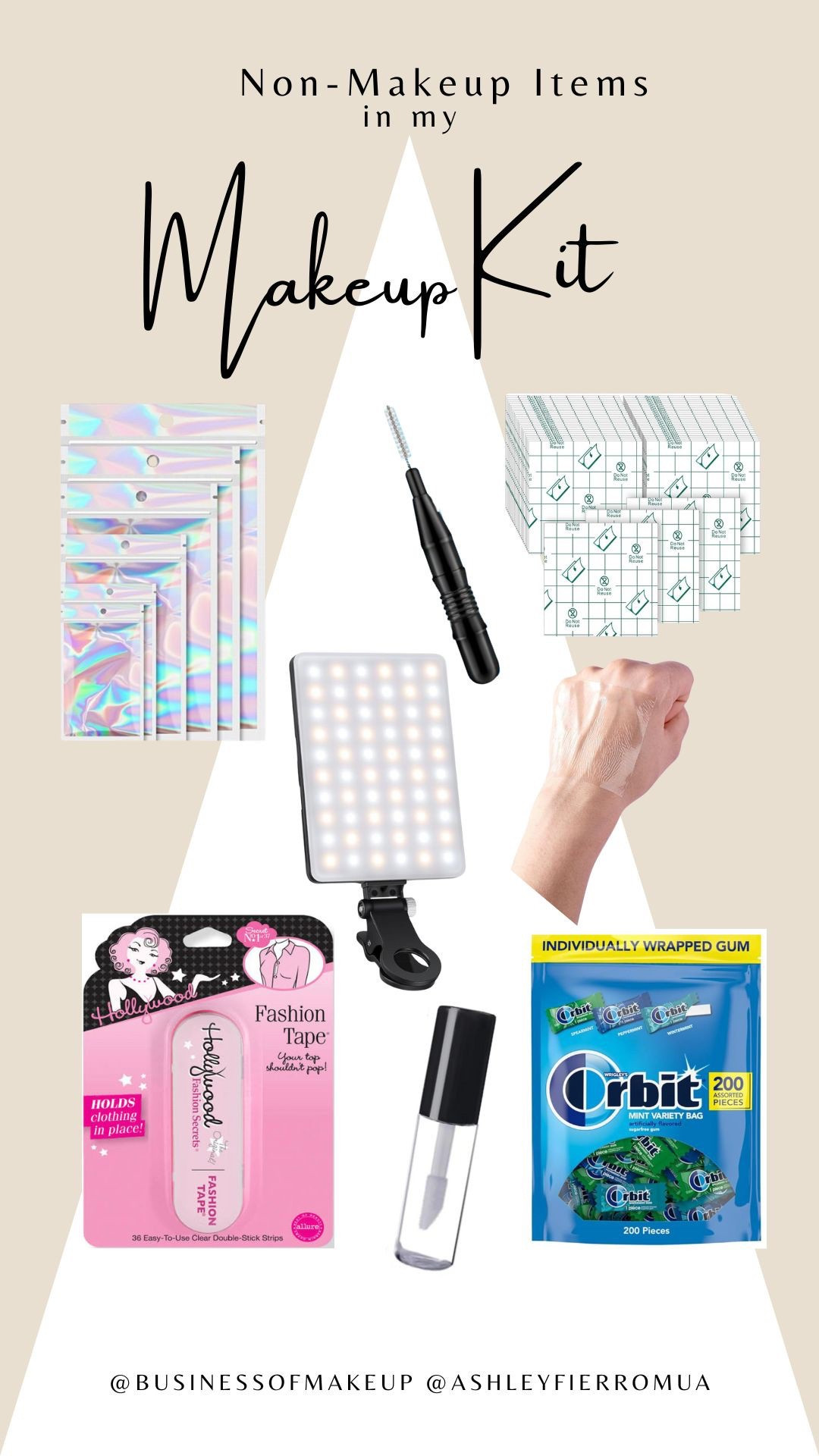 Non-Makeup Items in my Makeup Kit! Every PRO Makeup Artists Must-Haves. 
.
.
#makeupmusthaves #proartistmusthaves #ashleyfierro #ashleyfierromakeup

#LTKBeauty #LTKWedding