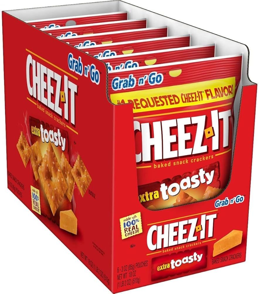 Cheez-It Extra Toasty Baked Snack Crackers 3oz bag Box of 6 | Amazon (US)