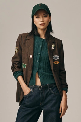 FOUND Patches Oversized Blazer | Anthropologie (US)