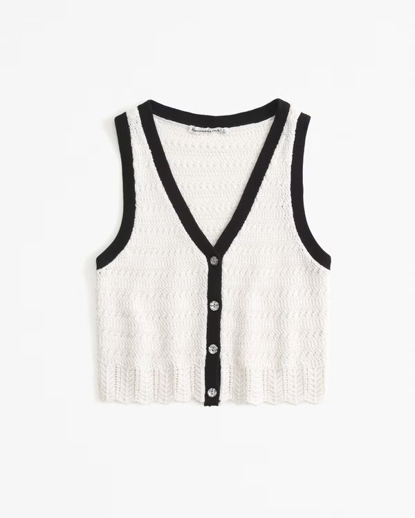 Women's Crochet-Style Sweater Vest | Women's New Arrivals | Abercrombie.com | Abercrombie & Fitch (US)