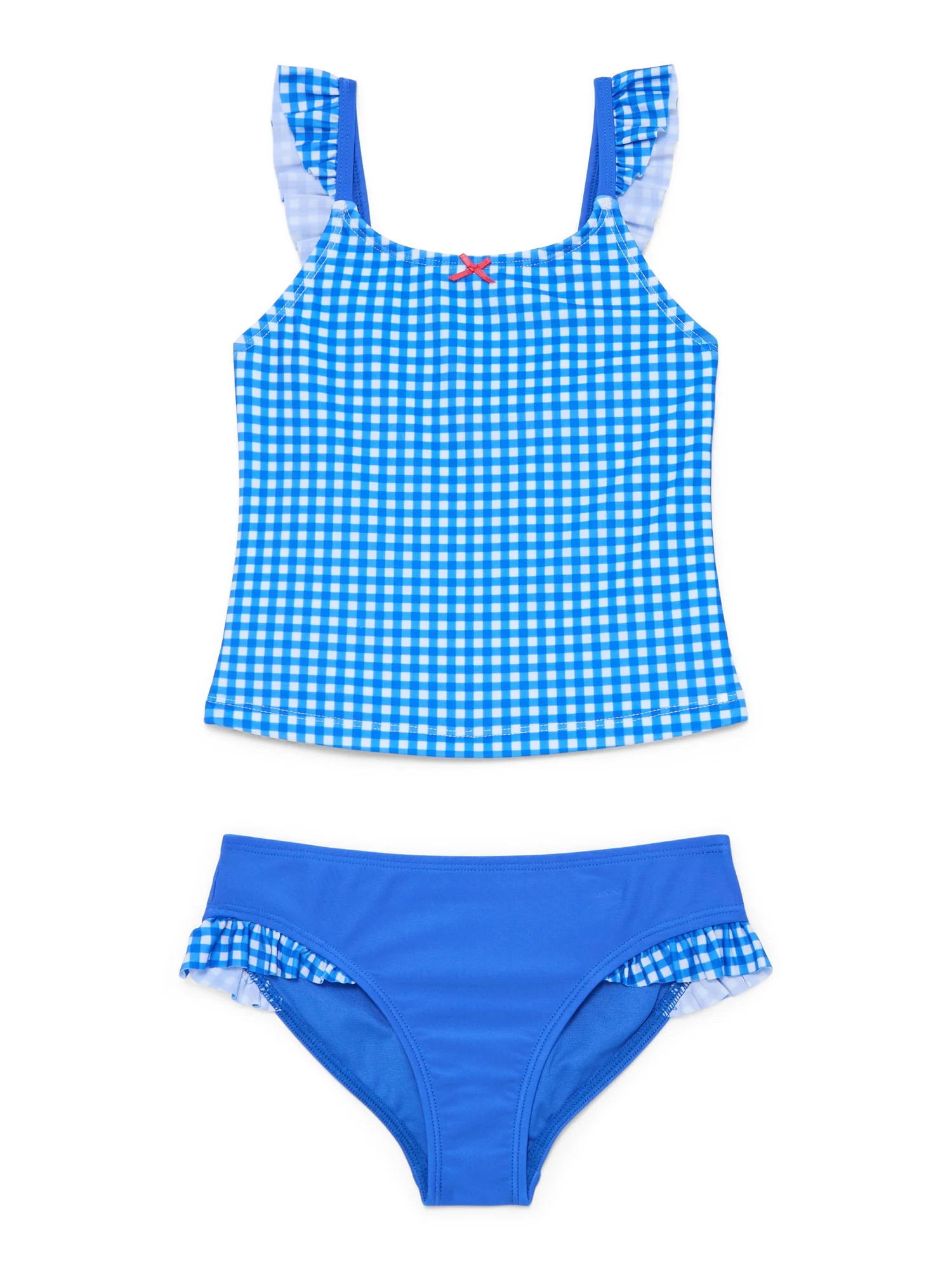 Wonder Nation Girls Ruffle Tankini Swimsuit, 2-Piece, Sizes 4-16 | Walmart (US)