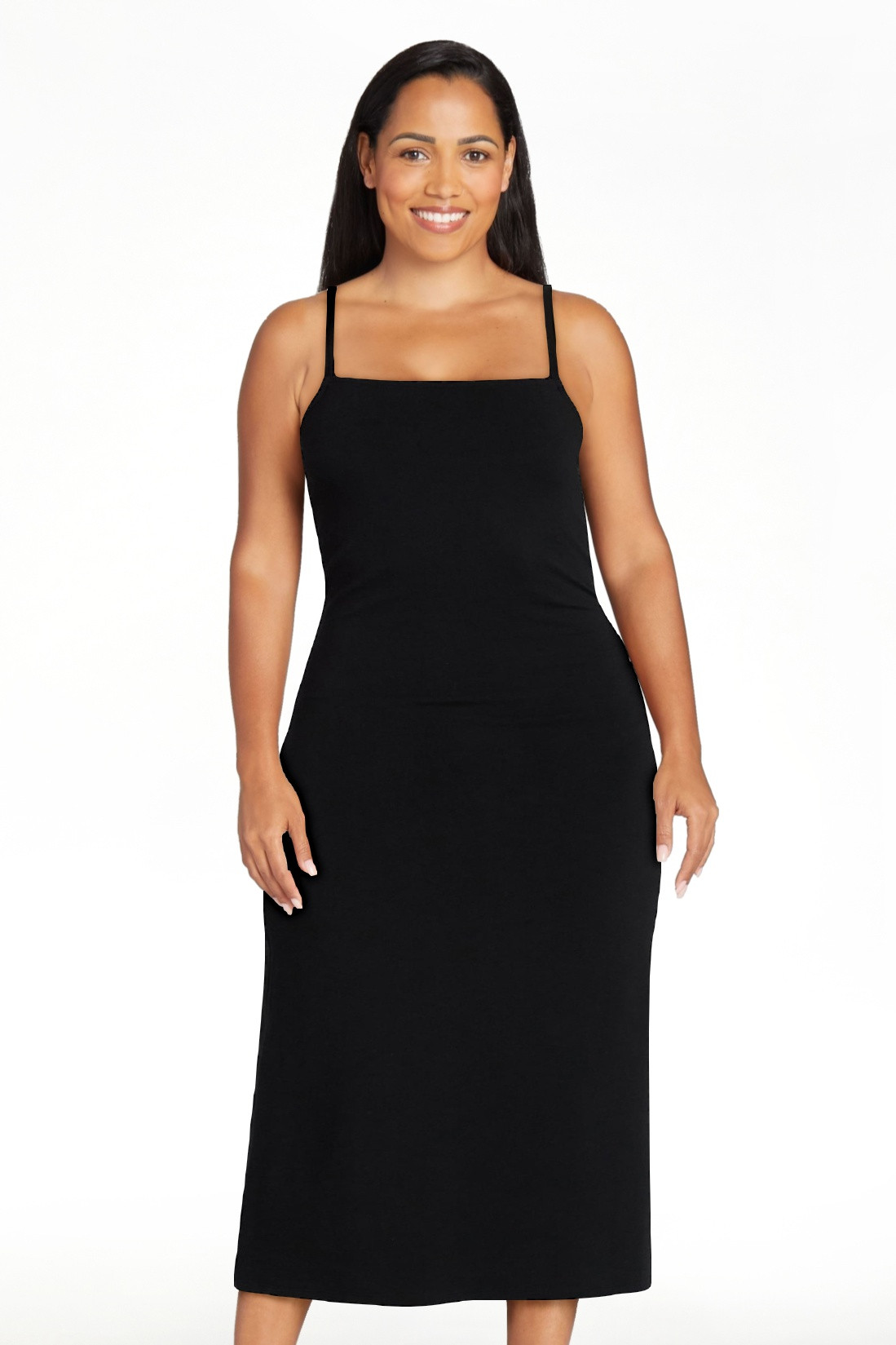 No Boundaries Sleeveless Square Neck Midi Dress, Women's & Women's Plus Sizes XXS-4X | Walmart (US)