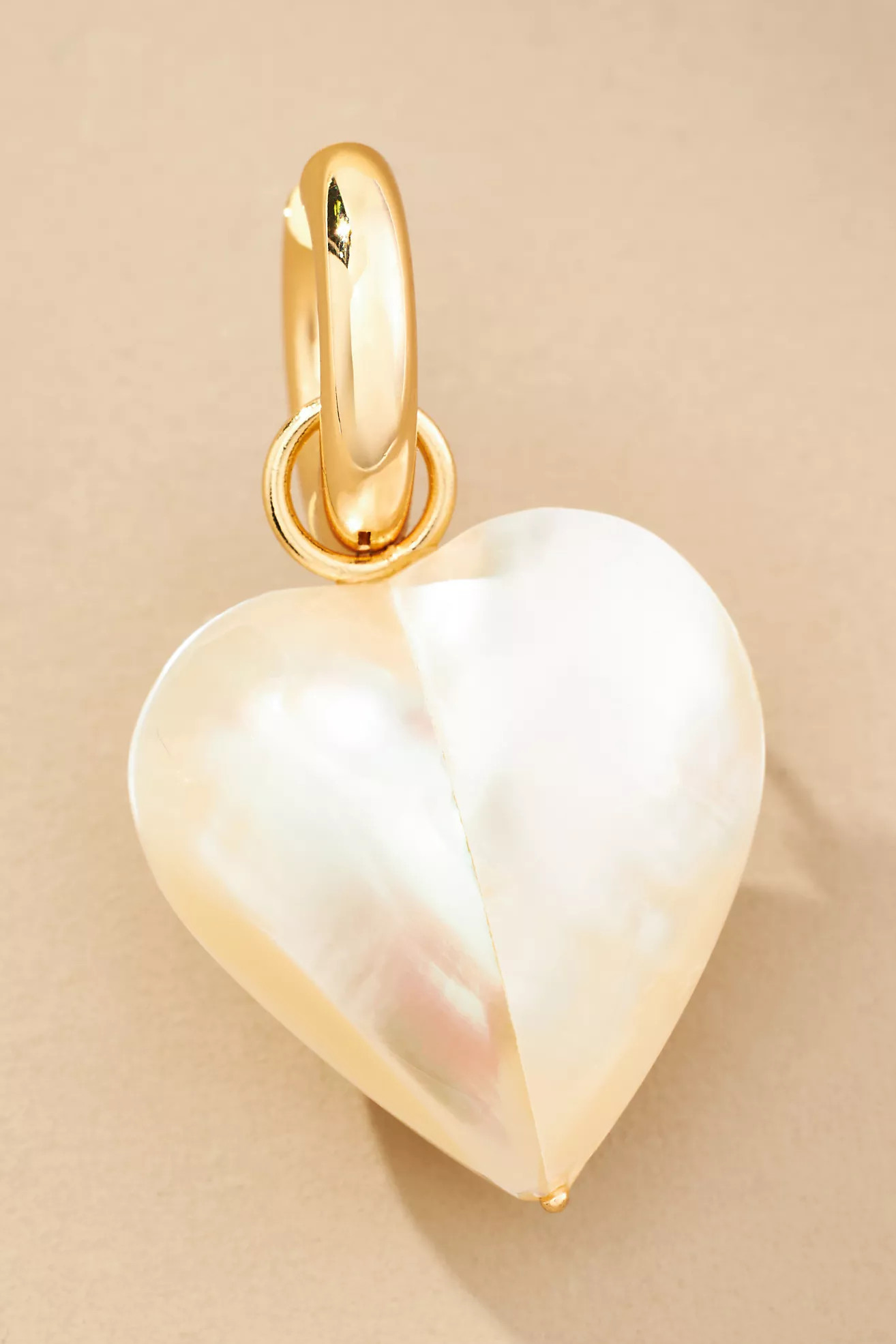 Pearl Heart Charm Huggie Earrings | Anthropologie (US)