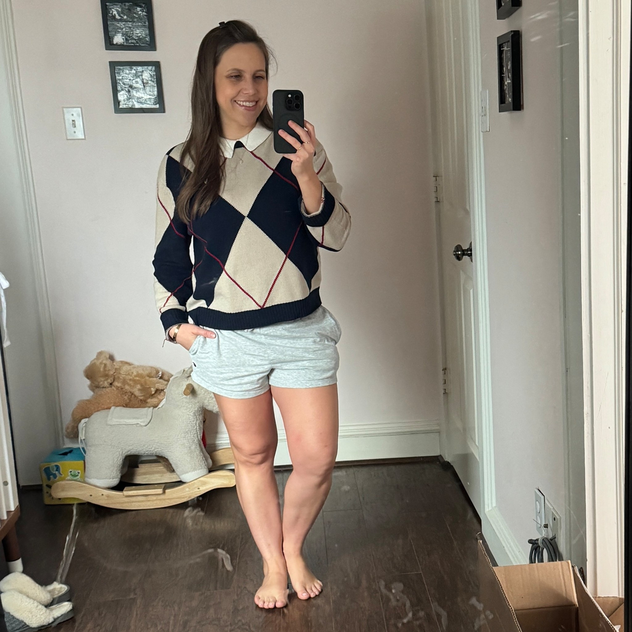 Comfy casual with a collar that adds a preppy flair… wearing a size small. Loved these shorts so much that I bought them in all three colors. Wearing a size small  

#LTKPetite #LTKmomlife #LTKootd