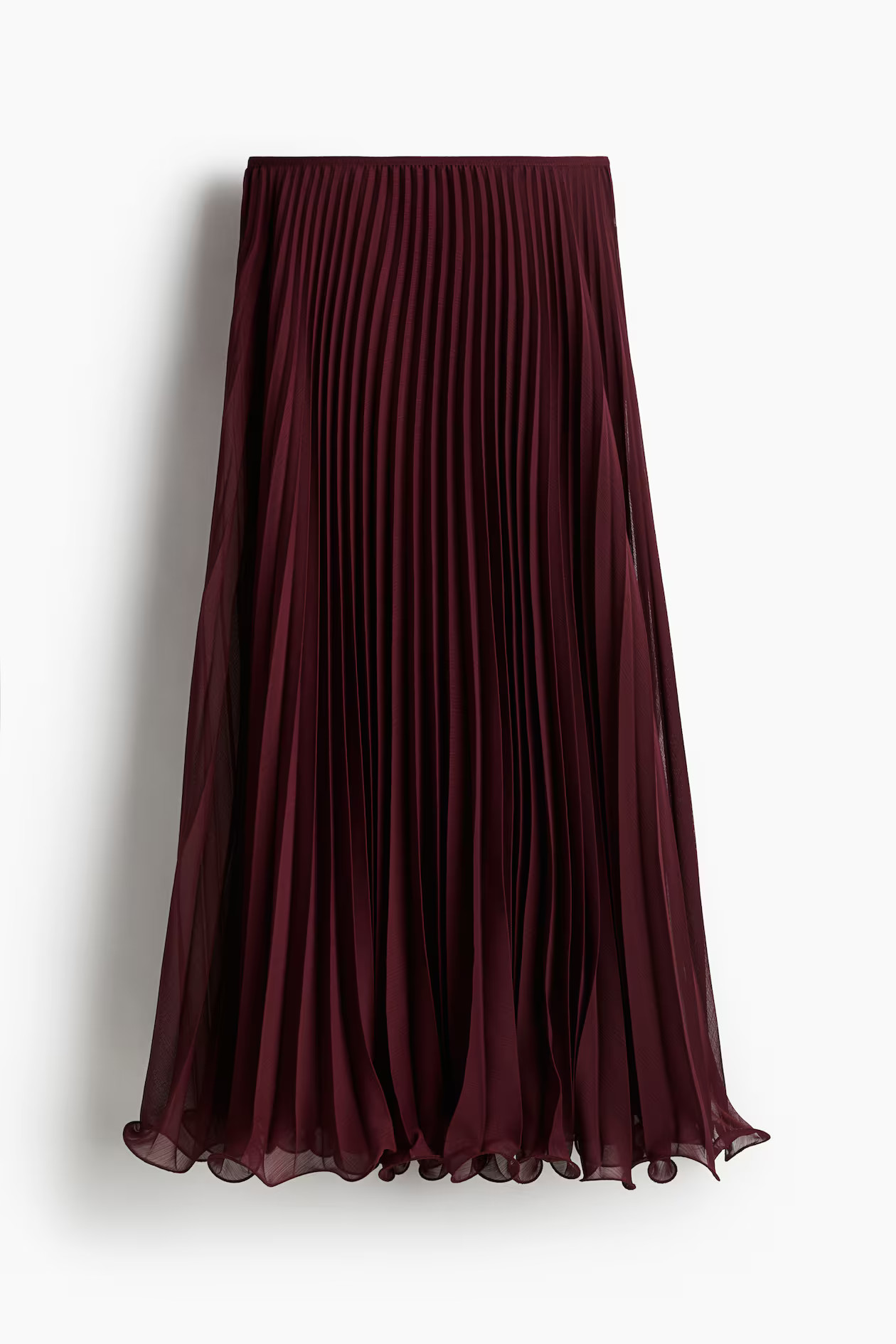 Sheer pleated skirt - Burgundy - Ladies | H&M GB | H&M (UK, MY, IN, SG, PH, TW, HK)