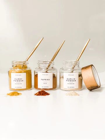 MARRAKECH Artisan Acacia Spice Jars - Signature FreshCap© Lids | Mayfair & Co. (US)