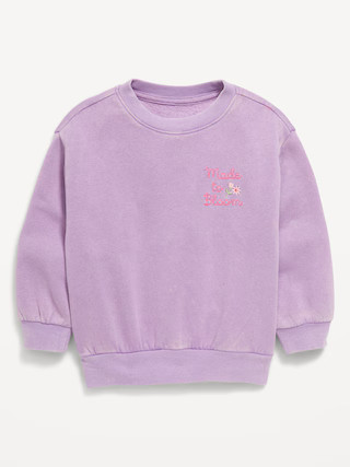 Embroidered Crew-Neck Sweatshirt for Toddler Girls | Old Navy (US)