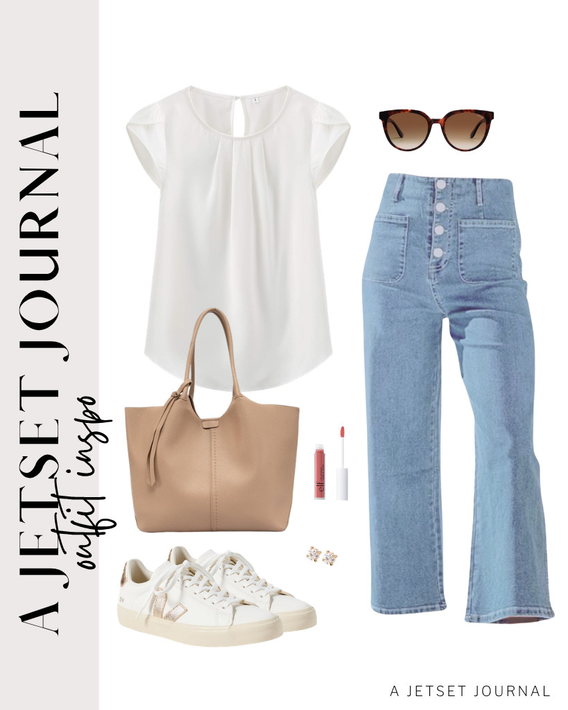 This cozy round-neck pleated cap-sleeve blouse from TASAMO goes well with wide-leg jeans and Veja Campo sneakers. Add this leather tote to style and finish the look with earrings and e.l.f. lip lacquer.


#LTKSeasonal #LTKSaleAlert #LTKTravel 

 