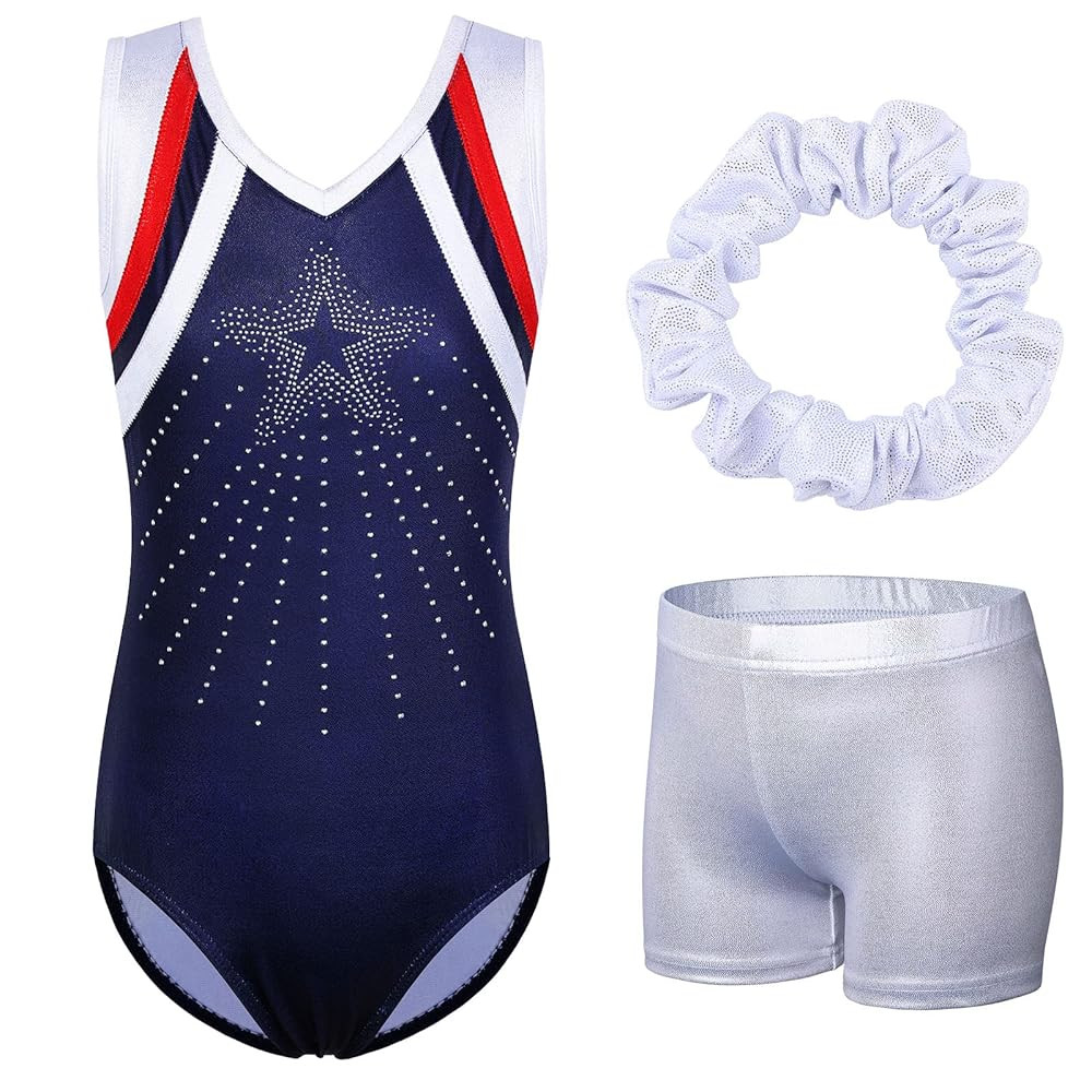 BAOHULU Leotards for Girls Gymnastics Embroidery Glitter Tumbling Dance Shorts Bottom | Amazon (US)
