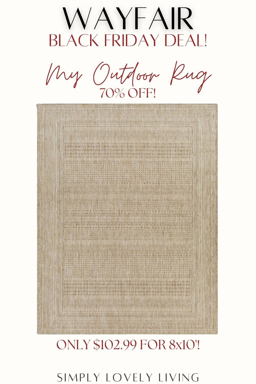 Amazon Black Friday Sale alert! My Wayfair outdoor rug is on major sale right now! The best deal I have ever seen! This outdoor rug is beautiful and looks brand new over a year later! 🙌 #LTKfind

#LTKCyberWeek #LTKSaleAlert #LTKHome