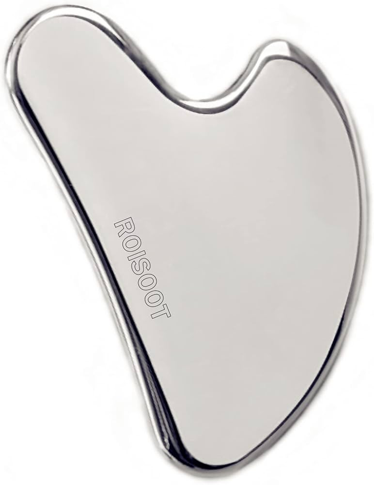 Upgrade Gua Sha Stainless Steel Tool for Face, Massage Scraper for Facial Skin Care (Metallic Lus... | Amazon (US)