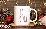 Hot Cocoa Christmas Mug, Cute Holiday Mugs, Rae Dunn Inspired Mugs, Christmas Gifts, Stocking Stuffe | Amazon (US)
