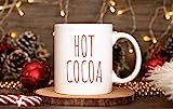 Hot Cocoa Christmas Mug, Cute Holiday Mugs, Rae Dunn Inspired Mugs, Christmas Gifts, Stocking Stuffe | Amazon (US)