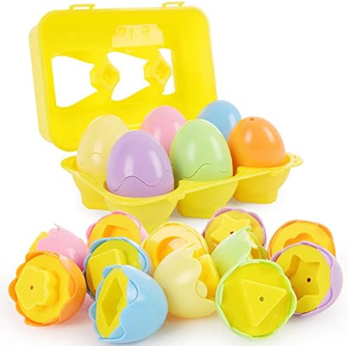 Matching Eggs Educational Color & Shape Recognition Sorter Puzzle Skills Study Toys for Easter Trave | Amazon (US)