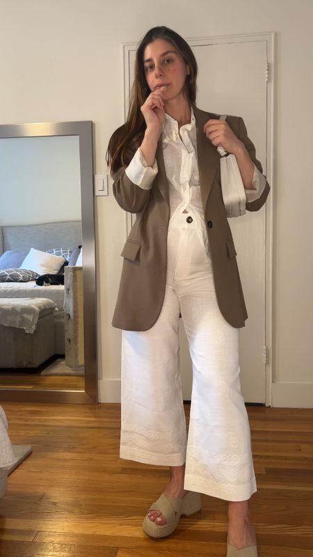 Neutral color outfit white and beige color blazer 

#LTKSeasonal #LTKFind