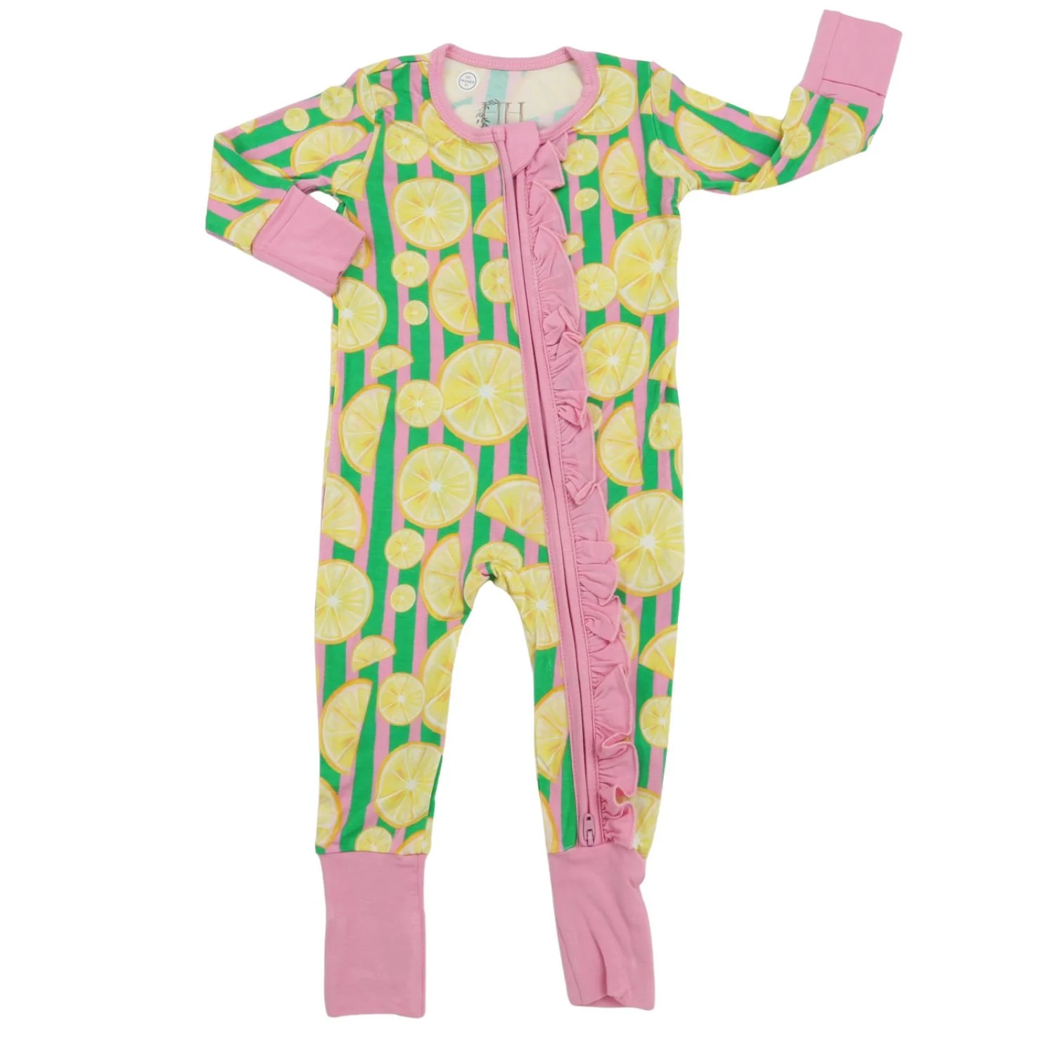 Girls Lemon Double Zipper Romper | Hamner Hill