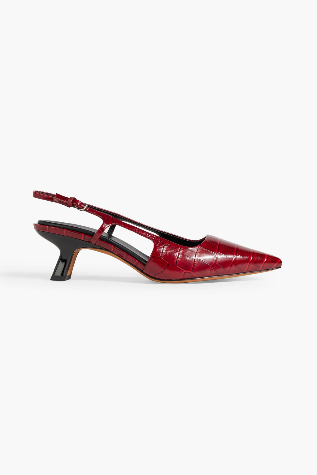 Bianca croc-effect leather slingback pumps | The Outnet (US and CA)